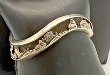 Vintage Danny Romero Yaqui Sterling Silver Cuff Bracelet Undulated Petroglyph picture