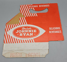 Johnnie Ryan Cardboard Carrier Six Pack Carton Vtg 7oz Drink 50s-60s  picture