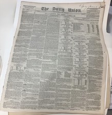 1848 The Daily Union Washington DC Original Antique Newspaper Pre-Civil War picture