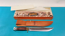 Mint Marble's Trailmaker Stacked Leather Hunting Bowie Knife + Sheath & Box picture