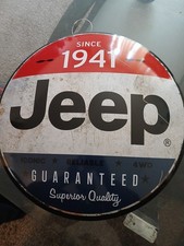 Jeep Since 1941 Round Hanging Advertising Sign Red/White/Blue/Black picture