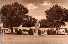 Gateway Auto Court South On US Hwy 91 1947 Las Vegas NV Vintage Postcard TP11-25 picture