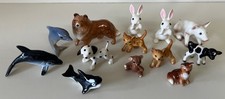 Vintage Hagen Renaker Lot of 13 Animal Figurines Dogs, Cats, Dolphins & More picture