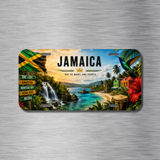 Jamaica Jamaican Flag Island Caribbean Aluminum License Plate CAR SUV Truck picture