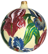 Larry Fraga Designs Flower Ball Bearded Iris Hand Painted Made in Poland picture