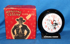 HOPALONG CASSIDY ALARM CLOCK WITH ORIGINAL BOX - Ca 1950s -GREAT DISPLAY- SCARCE picture