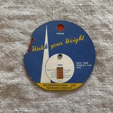 Vtg 1939/40 New York World’s Fair Watch Your Weight Tracker Metropolitan Life picture