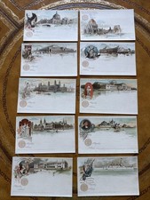 Exceptional 1893 World's Columbian Exposition Official Postal Cards Set Of 10 picture