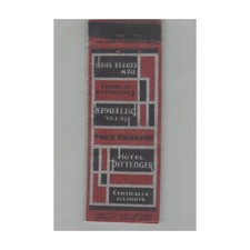 1920s-1930s Diamond Quality Matchbook Cover Hotel Pittinger Centralia IL picture