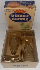 Rare Vintage 1950s FLEER Dubble Bubble Promo Golden Crown Stemware Glasses w Box picture