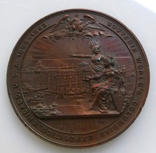 1892-1893 Columbian Exposition Christopher Columbus Large Bronze Medal E-55 picture