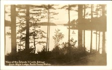 South Casco ME View of the Islands in Lake Sebago c1930s-40s Real Photo Postcard picture