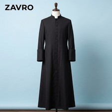 Custom Tailored Black Roman Cassock Catholic Priest Clergy Robe picture