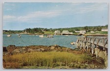 Vintage Cozy Harbor Southport Maine Colorphoto Postcard by Eastern picture