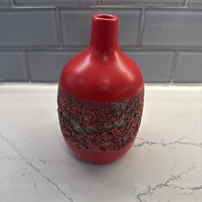 ADAM SILVERMAN Volcanic Lava Glaze Heath Ceramics 8”  Bud Vase, # 132, SIGNED picture