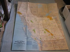CANADA BRITISH COLUMBIA BC ALBERTA YUKON TERRITORY MAP National Geographic 1978 picture