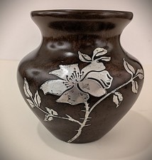 Rare Antique Heintz 3817B Sterling on Bronze Floral Vase Arts & Crafts c1912 picture