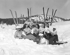 Soda Springs CA snow might be cold but sun hot Donner Summit area C- 1949 Photo picture