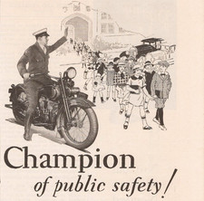 Original 1927 Harley Davidson Motorcycle Champion of Public Safety Vtg Print AD picture