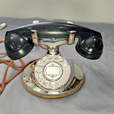 Vtg. Chrome Continental Bell System Western Electric Rotary Dial 202 D1 F1 Oval picture