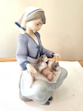 Adorable lladro figurines Girl with 3 Kittens in Pristine condition picture