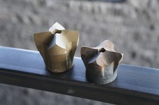 2x Antique Mining Vintage Miners Rock Drill Heads Gold/Silver Colorado Mine. picture