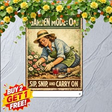 Garden & Wine Lover Slogan Poster Metal Tin Sign Vintage Wall Decor Plaque picture