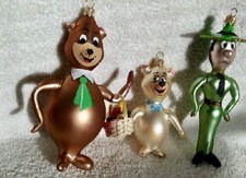 CARTOON NETWORK HANNA BARBERA YOGI BEAR blown glass Christmas ornaments ITALY picture