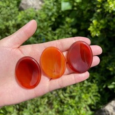 Natural Carnelian Polished Palm Pocket Worry Stone for Healing Anxiety Relief picture