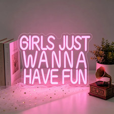 Girls Just Wanna Have Fun Neon Light USB LED Wall Light for Bachelorette Party picture