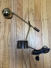 Vtg MCM Tensor Eyeball UFO Golf SPACE AGE Atomic Brass Desk Lamp Light WORKS picture