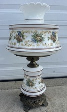 Vintage Antique QUOIZEL HURRICANE TABLE LIGHT DECORATED IN ROSES 25” picture