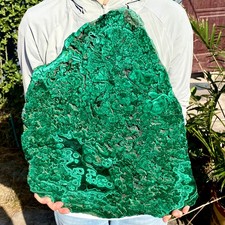 19.15LB Large Natural Green Malachite Crystal Flaky Pattern Ore Specimen Quartz picture