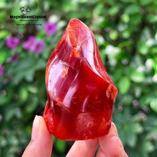 100G Genuine Carnelian Crystal Flame Tower Reiki Sacral Chakra Healing Red Stone picture