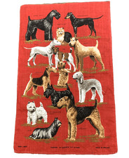 Ulster Weavers Irish Linen 6266 TERRIERS Dogs Tea Towel Made in Ireland Red picture