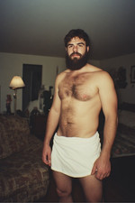 Bearded  Shirtless Male Beefcake Model Vintage Style Portrait 4x6 Photo Print picture