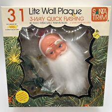 1979 Vintage Santa Claus 31-Lite Lighted Wall Plaque or Christmas Tree Topper picture