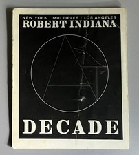 1971 Robert Indiana DECADE fold-out announcement,ten prints, New York Multiples. picture