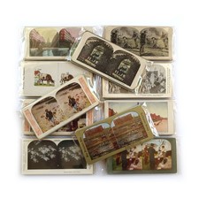 15 Stereoview Cards - Mixed 1890s-1970s Lithoviews Lot - Stereoscope Prints picture