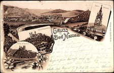 Litho Bad Nassau an der Lahn, panorama, stone monument, castle... - 3999663 picture