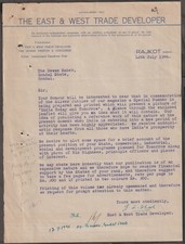JN India 1946 East and West Trade Developer Rajkot Letter to Dewan Gondal picture