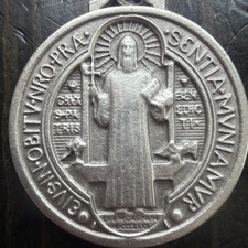 Vintage Catholic St Benedict Religious Medal picture