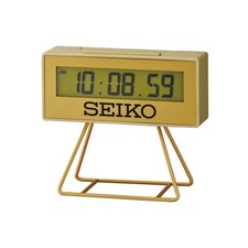 Seiko QHL062G Countdown LCD Digital Alarm Clock Marathon Timer Design Gold NEW picture