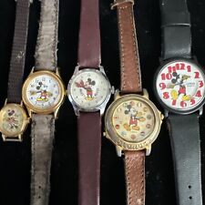 Lot Of 5 Mickey Mouse Lorus Vintage Walt Disney Watches picture