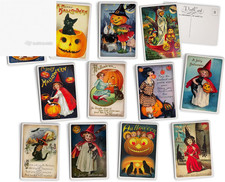 Antique Children'S Halloween Post Cards - 24 Vintage Halloween Postcards - 12 picture