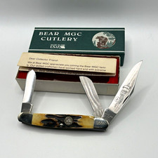 Vintage 1999 Bear MGC NKCA Club Knife Stockman L0360 Stag Bone USA NIB 1 of 3000 picture