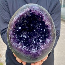 7.2LB High quality Natural Amethyst geode quartz crystal Dinosaur egg healing picture
