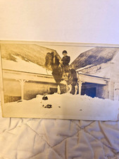 RPPC Undivided Back 1901-1907 Unposted Photo Postcard boy & Horse in Snow picture