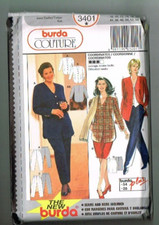 Burda 3401 Couture Pattern Coordinates Jacket Pants Skirt SZ 18 to 28 Uncut OOP picture