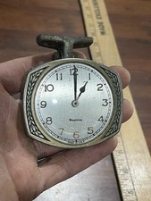 Vtg 1920-1930's Working Westclox Luminous Art Deco Dash Panel Automobile Clock picture